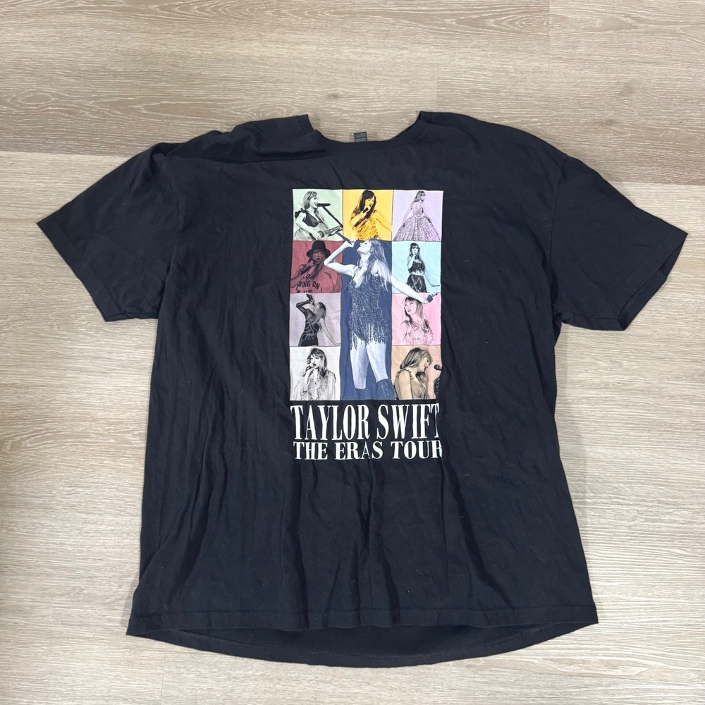 Gildan Taylor Swift The Eras Tour T-Shirt Unisex 3XL Black Graphic Concert Tee